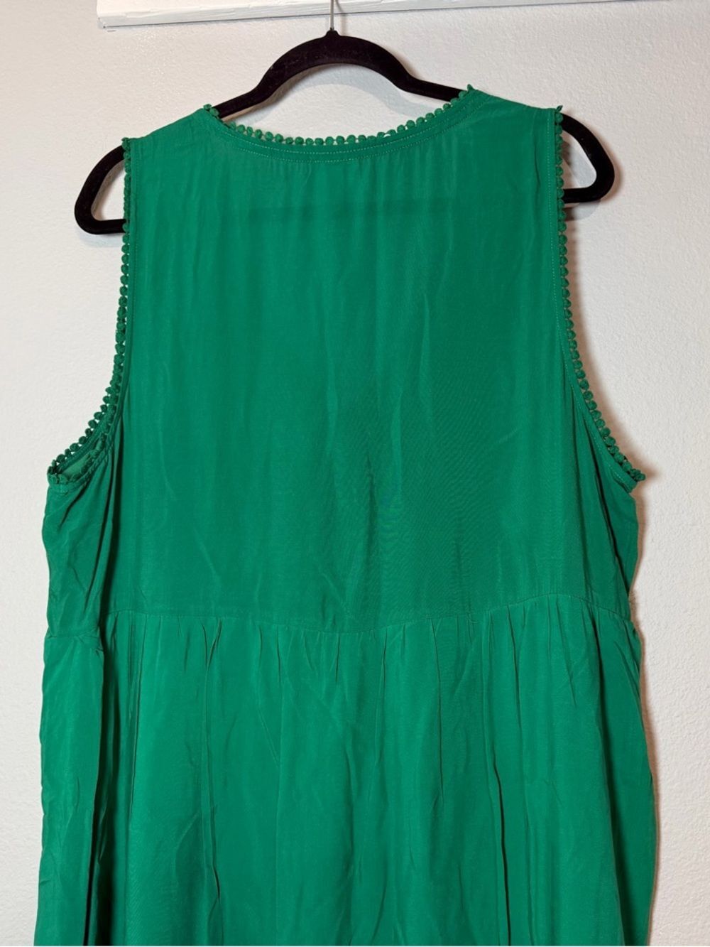 Knox Rose Sleeveless Embroidered Eyelet Dress XL Kelly Green Boho Knee Length - Picture 6 of 9